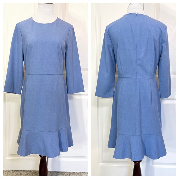 Banana Republic Blue Dress w/Bell Curve Sweep - Picture 3 of 8